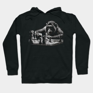 intelligent monkey plays chess Hoodie